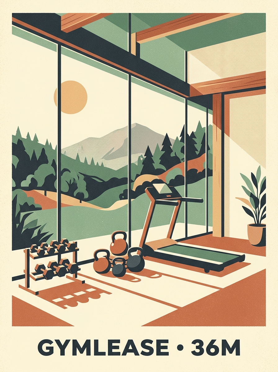Gymlease 36M — Vintage Risograph Studio Art Poster